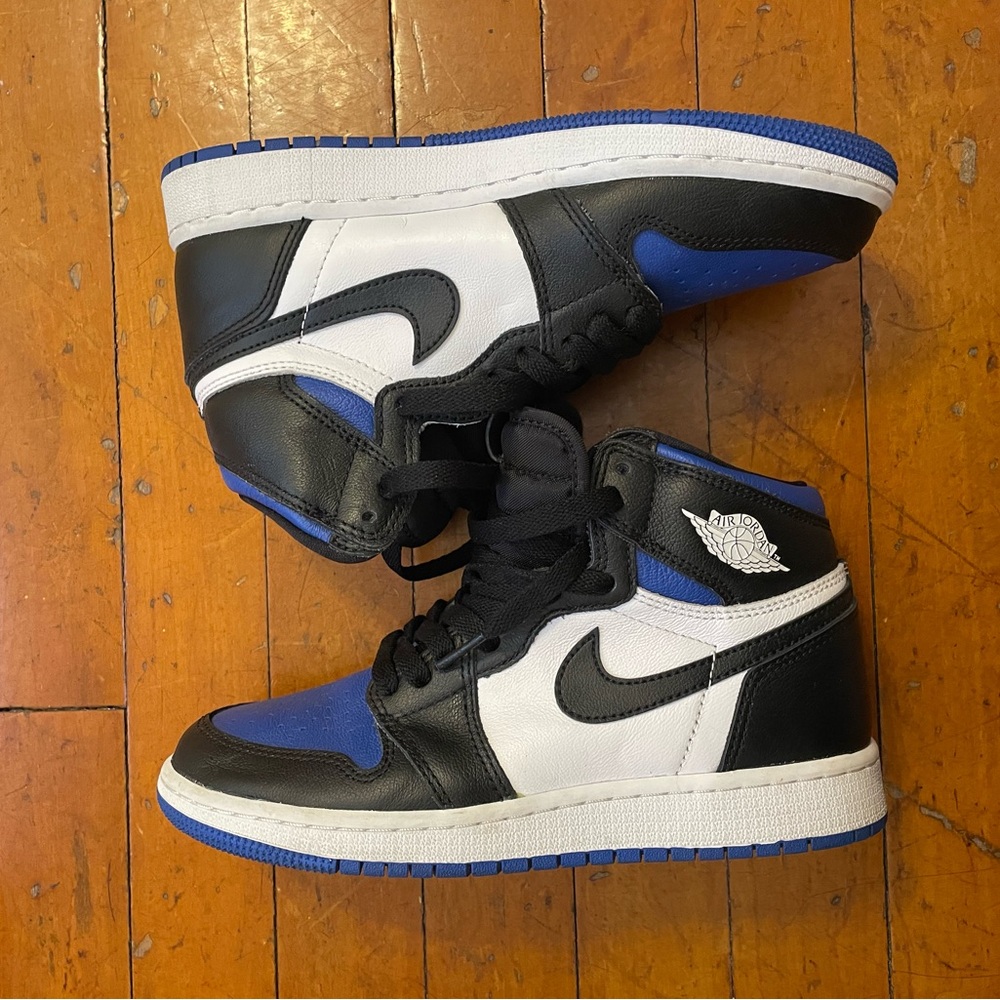 Nike Black and Blue High-Top Sneakers